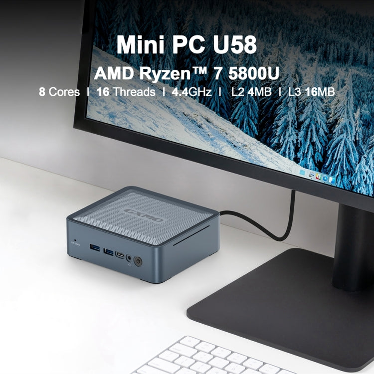 GXMO U58 Windows 11 AMD Ryzen 7-5825U 8 Core Processor Mini Computer, Specification:16GB+512GB - HoMEdemic™ 