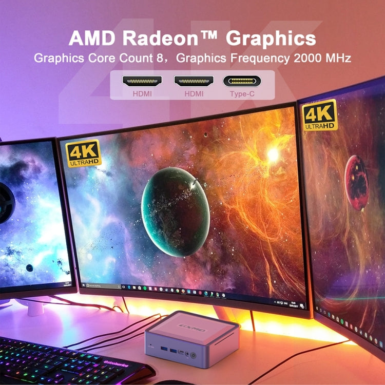 GXMO U58 Windows 11 AMD Ryzen 7-5825U 8 Core Processor Mini Computer, Specification:Without RAM & SSD - HoMEdemic™ 