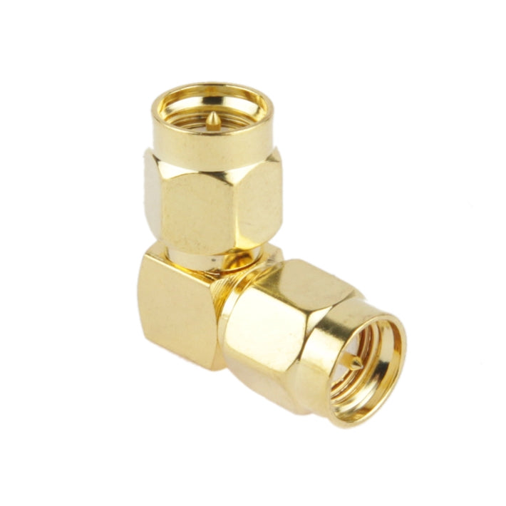 Gold Plated SMA Male to SMA Male Adapter with 90 Degree Angle, SMA Male to Male - HoMEdemic™ 