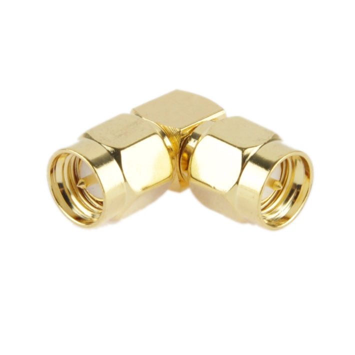 Gold Plated SMA Male to SMA Male Adapter with 90 Degree Angle, SMA Male to Male - HoMEdemic™ 