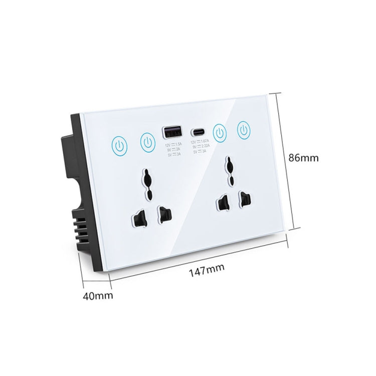 Graffiti Smart Socket With Switch USB+Type-C Dual Port Remote Control Socket, UK Plug, Style: Wifi Black - HoMEdemic™ 
