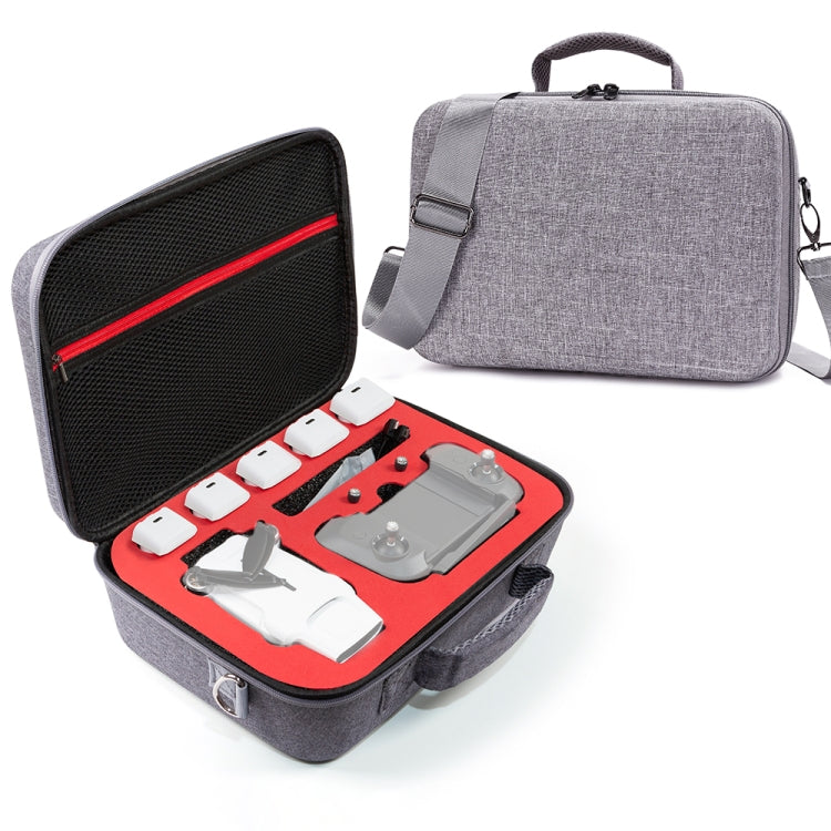 Grey Canvas Single Shoulder Storage Bag Shockproof Waterproof Travel Carrying Cover Hard Case for FIMI X8 Mini(Black + Red Liner) - HoMEdemic™ 