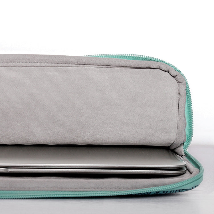H3-04  15 Inch PU Leather Printing Laptop Liner Bag Tablet Sleeve Bag(Green Wave) - HoMEdemic™ 