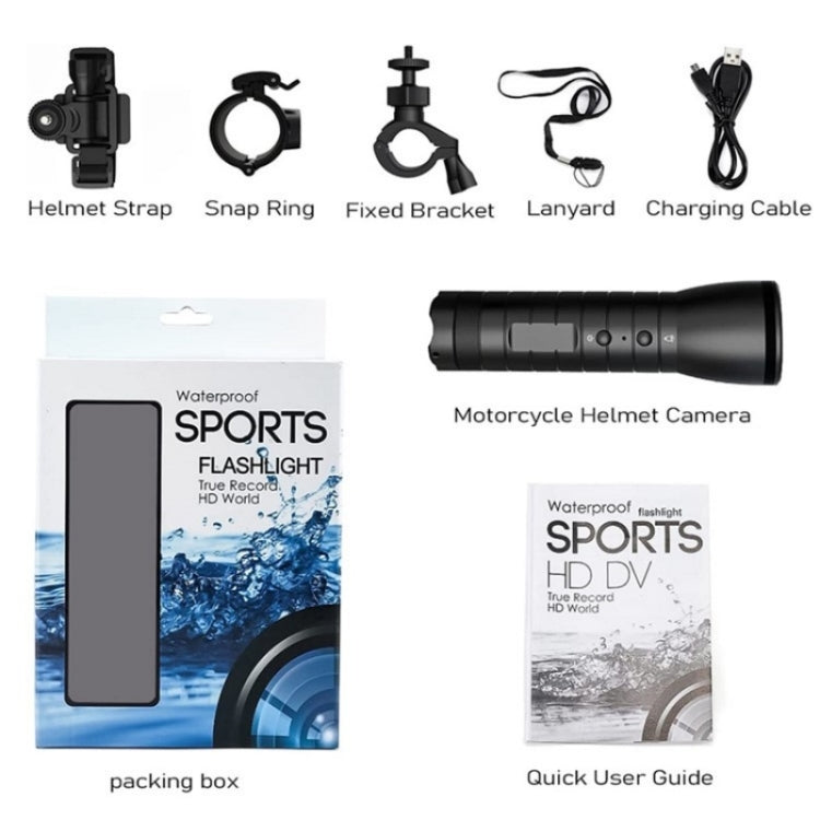 H51 Bike Video Recorder Flashlight Compass Motorcycle Helmet Camera Generalplus HD Sports Camera - HoMEdemic™ 