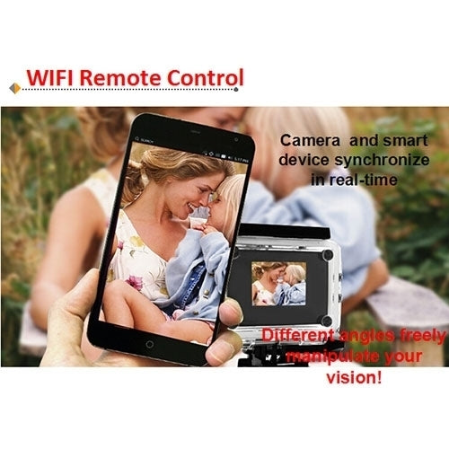 H9 4K Ultra HD1080P 12MP 2 inch LCD Screen WiFi Sports Camera, 170 Degrees Wide Angle Lens, 30m Waterproof, H9 4K (Black) - HoMEdemic™ 