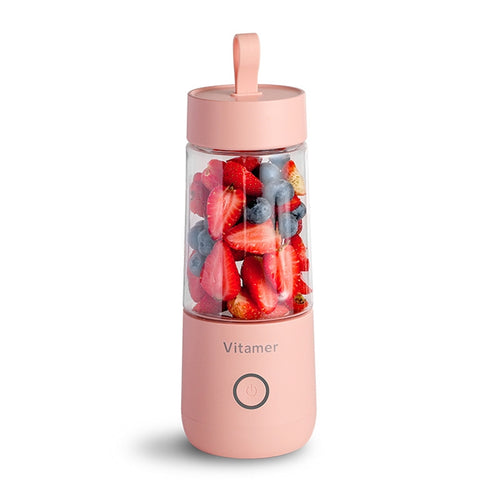 Vitamer USB Mini Portable Juicer Juice Blender Lemon Fruit Squeezers Reamers Bottle (Pink) - HoMEdemic™ 