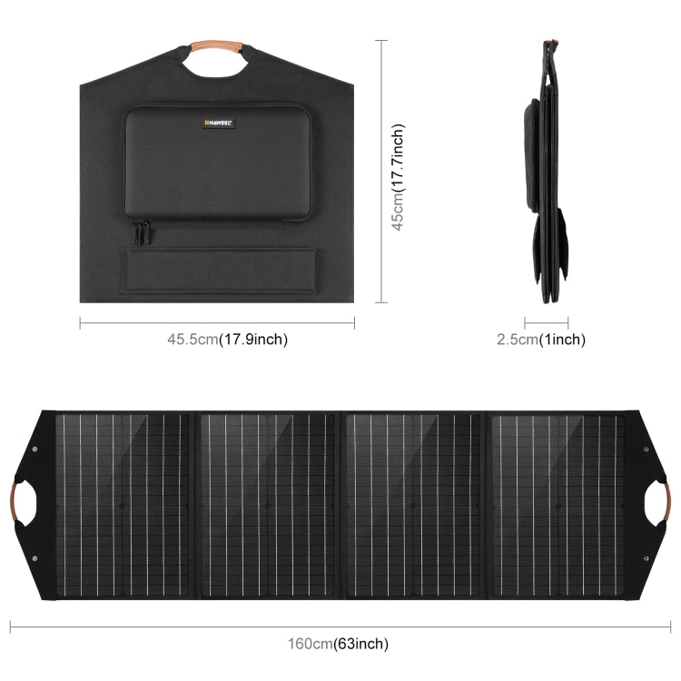 HAWEEL 100W Foldable Solar Panel Charger Travel Folding Bag - HoMEdemic™ 