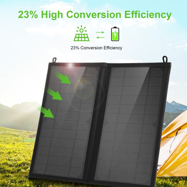 HAWEEL 12W 2 Panels Foldable Solar Panel Charger Bag with 5V / 3.1A Max Dual USB Ports, Support QC3.0 and AFC, 12W 2 Panels - HoMEdemic™ 