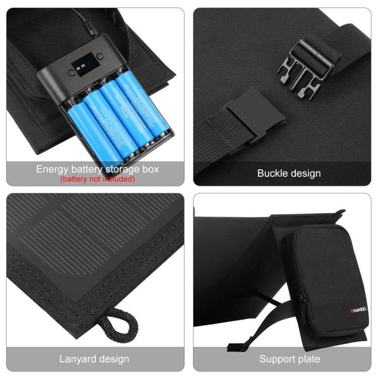 HAWEEL 12W 2 Panels Foldable Solar Panel Charger Bag with 5V / 3.1A Max Dual USB Ports, Support QC3.0 and AFC - HoMEdemic™ 