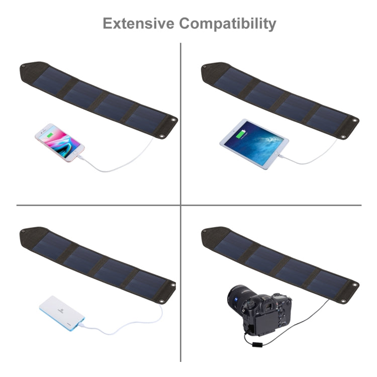 HAWEEL 14W 5V 2.4A Portable Foldable Solar Charger Outdoor Travel Rechargeable Folding Bag with 4 Solar Panels & USB Port, Size: S, 14W - HoMEdemic™ 