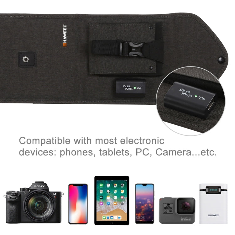 HAWEEL 14W 5V 2.4A Portable Foldable Solar Charger Outdoor Travel Rechargeable Folding Bag with 4 Solar Panels & USB Port, Size: S - HoMEdemic™ 