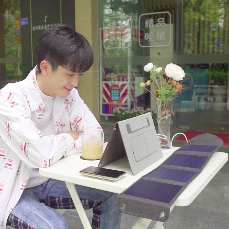 HAWEEL 14W 5V 2.4A Portable Foldable Solar Charger Outdoor Travel Rechargeable Folding Bag with 4 Solar Panels & USB Port, Size: S - HoMEdemic™ 