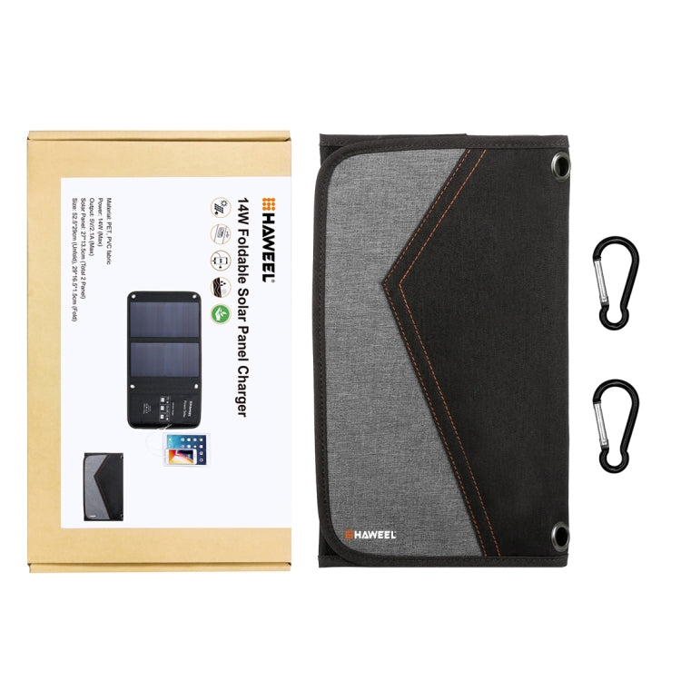 HAWEEL 14W Foldable Solar Panel Charger with 5V / 2.4A Max Dual USB Ports, 14W Panel(B) - HoMEdemic™ 