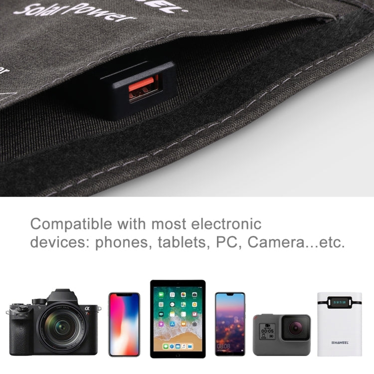 HAWEEL 14W Foldable Solar Panel Charger with 5V / 2.4A Max Dual USB Ports - HoMEdemic™ 