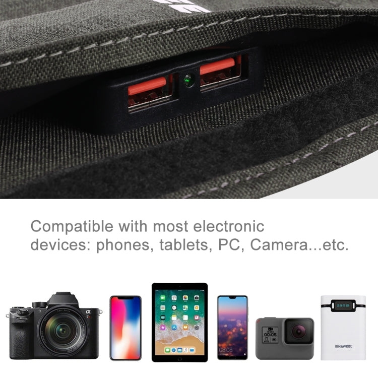 HAWEEL 21W Foldable Solar Panel Charger with 5V 3A Max Dual USB Ports, 21W Panel(B) - HoMEdemic™ 