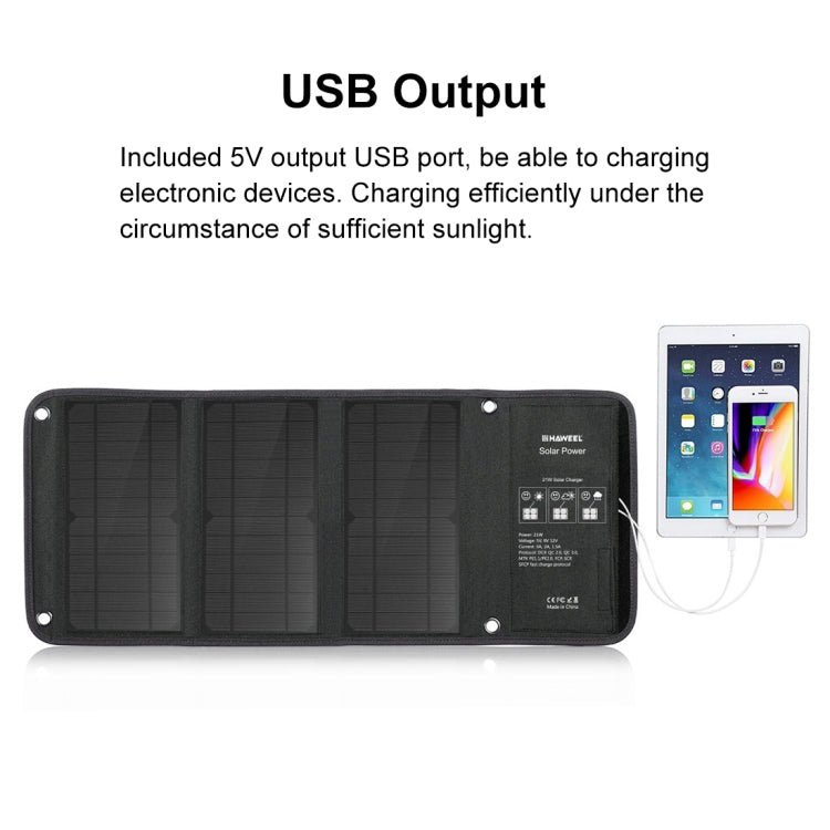 HAWEEL 21W Foldable Solar Panel Charger with 5V 3A Max Dual USB Ports, 21W Panel(B) - HoMEdemic™ 
