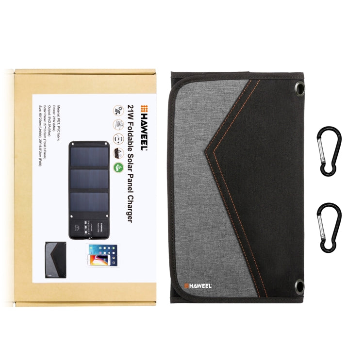 HAWEEL 21W Foldable Solar Panel Charger with 5V 3A Max Dual USB Ports, 21W Panel(B) - HoMEdemic™ 