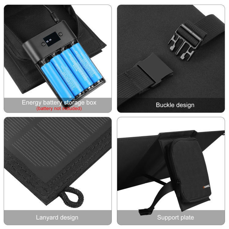 HAWEEL 24W 4 Panels Foldable Solar Panel Charger Bag with 5V / 3.1A Max Dual USB Ports, Support QC3.0 and AFC, 24W 4 Panels - HoMEdemic™ 