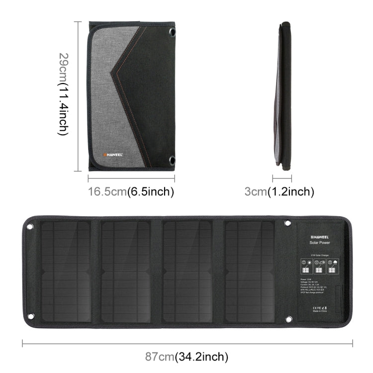 HAWEEL 28W Foldable Solar Panel Charger with 5V 3A Max Dual USB Ports, 28W Panel(B) - HoMEdemic™ 