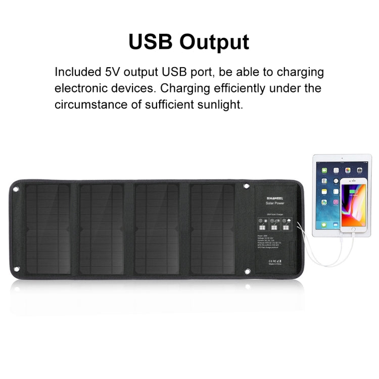 HAWEEL 28W Foldable Solar Panel Charger with 5V 3A Max Dual USB Ports, 28W Panel(B) - HoMEdemic™ 