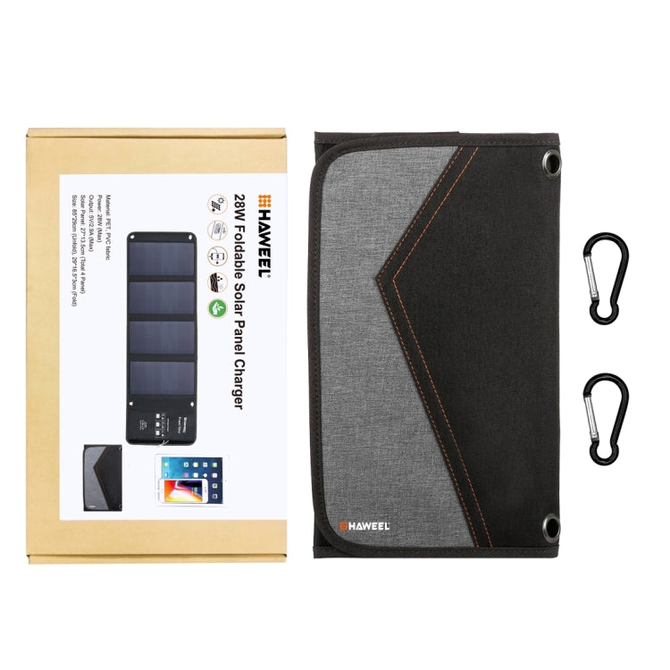 HAWEEL 28W Foldable Solar Panel Charger with 5V 3A Max Dual USB Ports, 28W Panel(B) - HoMEdemic™ 