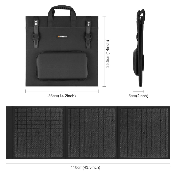 HAWEEL 60W Foldable Solar Panel Charger Travel Folding Bag, 60W - HoMEdemic™ 