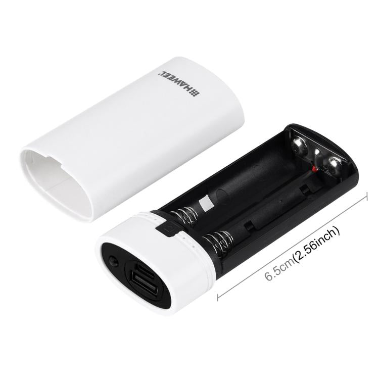 HAWEEL DIY 2x 18650 Battery (Not Included) 5600mAh Power Bank Shell Box with USB Output & Indicator(White) - HoMEdemic™ 