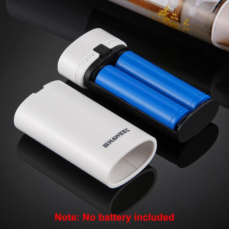 HAWEEL DIY 2x 18650 Battery (Not Included) 5600mAh Power Bank Shell Box with USB Output & Indicator(White) - HoMEdemic™ 