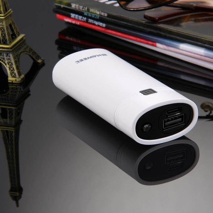 HAWEEL DIY 2x 18650 Battery (Not Included) 5600mAh Power Bank Shell Box with USB Output & Indicator(White) - HoMEdemic™ 