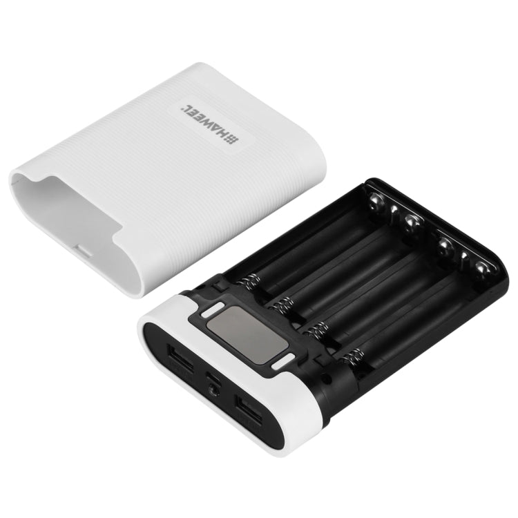 HAWEEL DIY 4 x 18650 Battery (Not Included) 10000mAh Power Bank Shell Box with 2 x USB Output & Display for iPhone, Galaxy, Sony, HTC, Google, Huawei, Xiaomi, Lenovo and other Smartphones(White) - HoMEdemic™ 