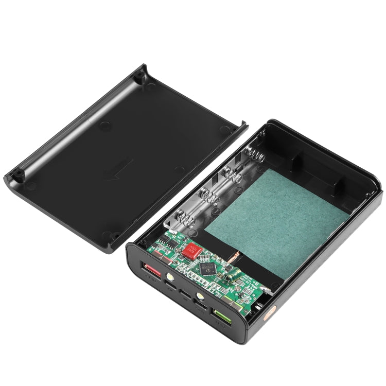 HAWEEL DIY 4 x 21700 Battery 22.5W Fast Charge 15W Wireless Charging Power Bank Box Case with Display, Not Include Battery (Black) - HoMEdemic™ 