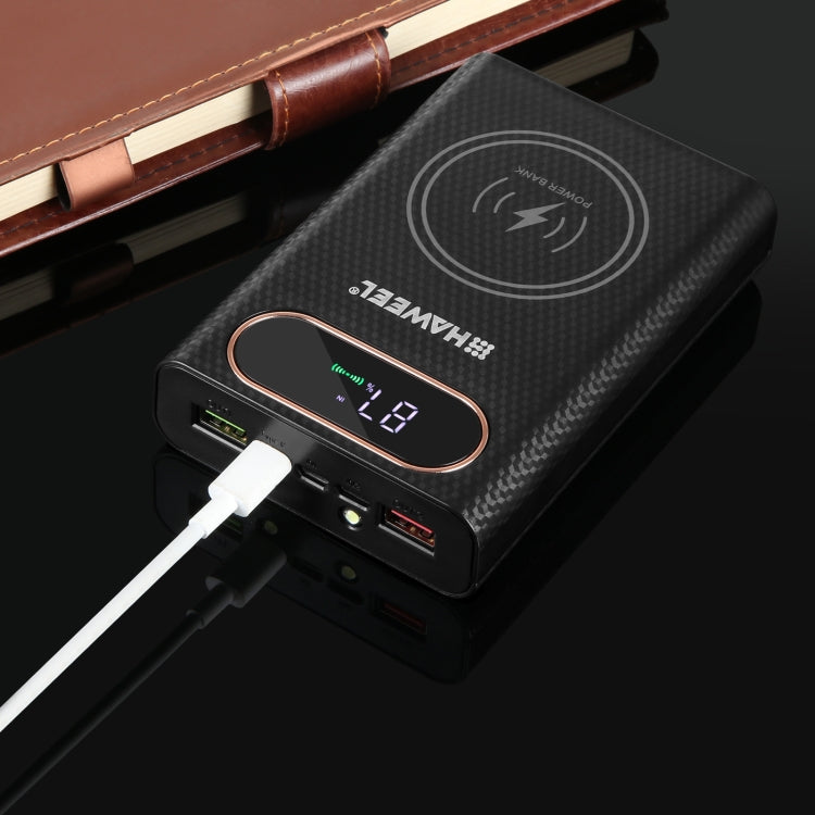HAWEEL DIY 4 x 21700 Battery 22.5W Fast Charge 15W Wireless Charging Power Bank Box Case with Display, Not Include Battery (Black) - HoMEdemic™ 