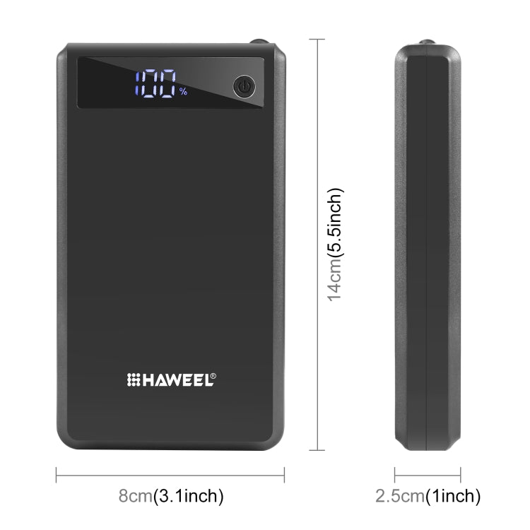 HAWEEL DIY 6 x 18650 Battery 24W Fast Charge Power Bank Box Case with Display, Not Include Battery (Black) - HoMEdemic™ 
