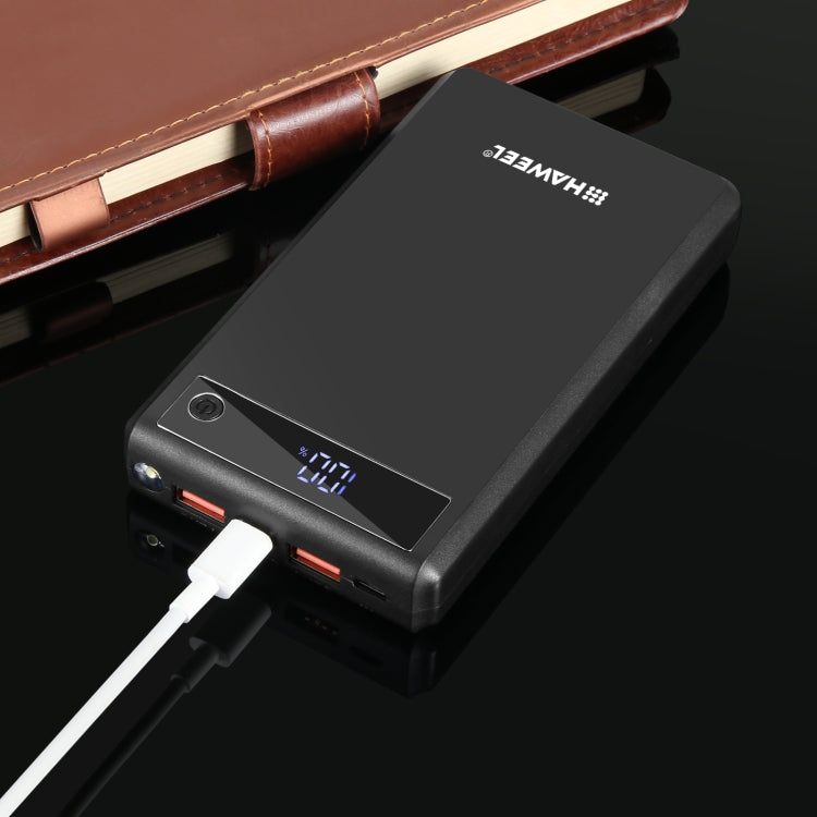 HAWEEL DIY 6 x 18650 Battery 24W Fast Charge Power Bank Box Case with Display, Not Include Battery (Black) - HoMEdemic™ 