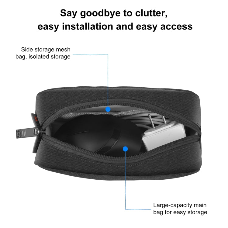 HAWEEL Electronic Organizer Storage Bag for Charger, Power Bank, Cables, Mouse, Earphones, Size: S(Black) - HoMEdemic™ 