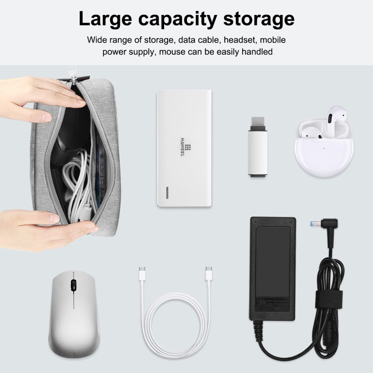 HAWEEL Electronics Organizer Storage Bag for Charger, Power Bank, Cables, Mouse, Earphones, Size: L(Grey) - HoMEdemic™ 