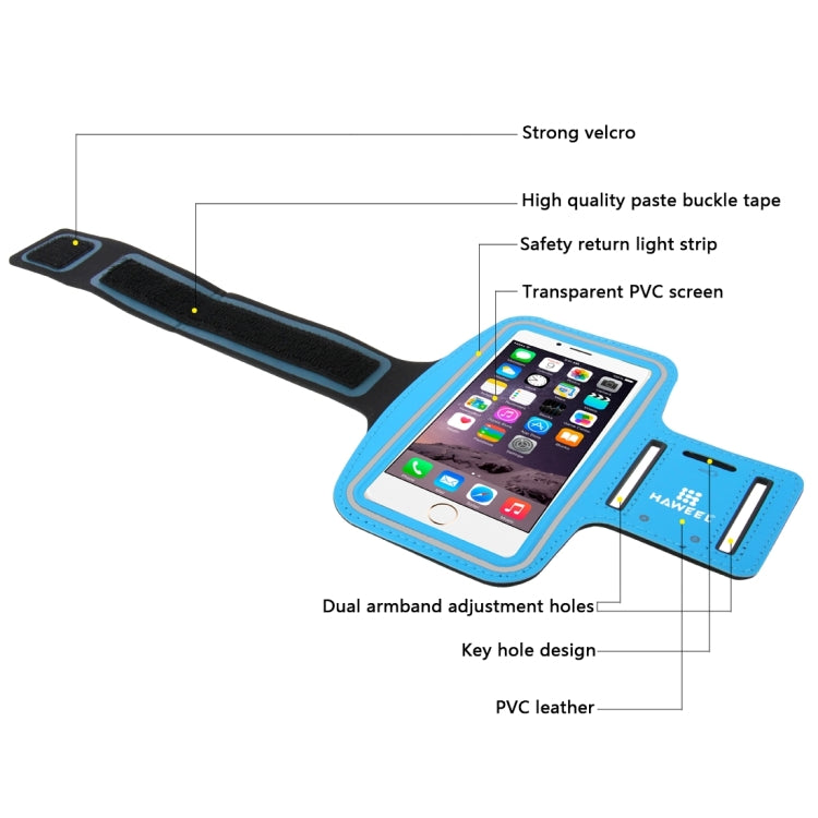 HAWEEL Sport Armband Case with Earphone Hole & Key Pocket, For iPhone XS, iPhone XS Max, iPhone X, iPhone 8 Plus & 7 Plus, iPhone 6 Plus, Galaxy S9+ / S8+ / S6 / S5(Baby Blue) - HoMEdemic™ 