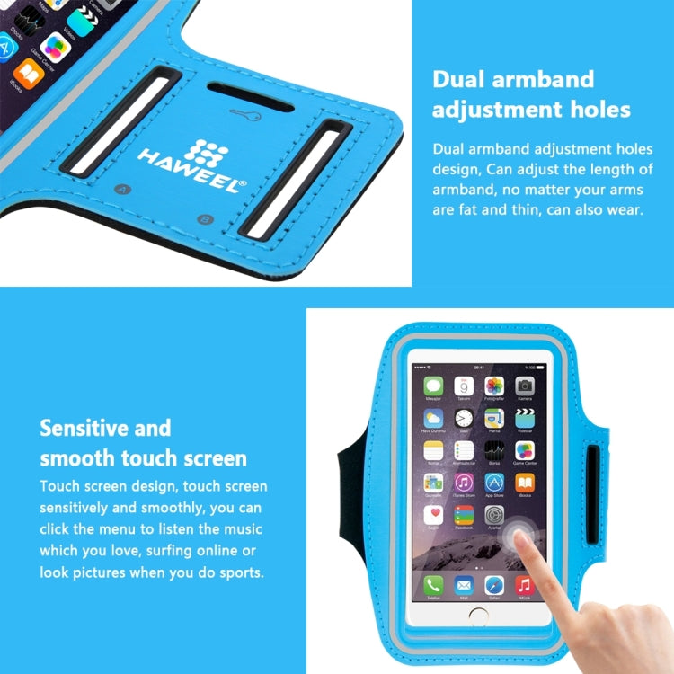 HAWEEL Sport Armband Case with Earphone Hole & Key Pocket, For iPhone XS, iPhone XS Max, iPhone X, iPhone 8 Plus & 7 Plus, iPhone 6 Plus, Galaxy S9+ / S8+ / S6 / S5(Baby Blue) - HoMEdemic™ 