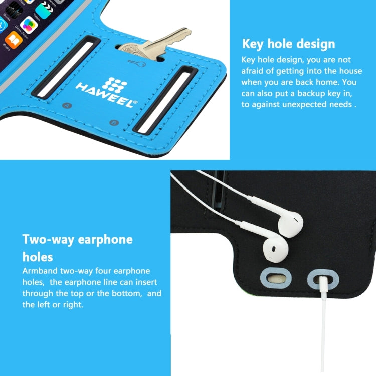 HAWEEL Sport Armband Case with Earphone Hole & Key Pocket, For iPhone XS, iPhone XS Max, iPhone X, iPhone 8 Plus & 7 Plus, iPhone 6 Plus, Galaxy S9+ / S8+ / S6 / S5(Baby Blue) - HoMEdemic™ 