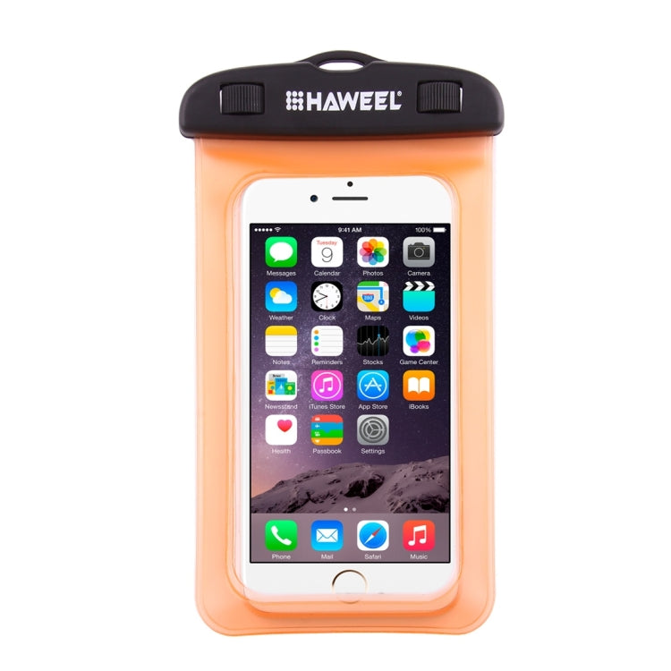 HAWEEL Transparent Universal Waterproof Bag with Lanyard for iPhone, Galaxy, Huawei, Xiaomi, LG, HTC and Other Smart Phones(Orange) - HoMEdemic™ 