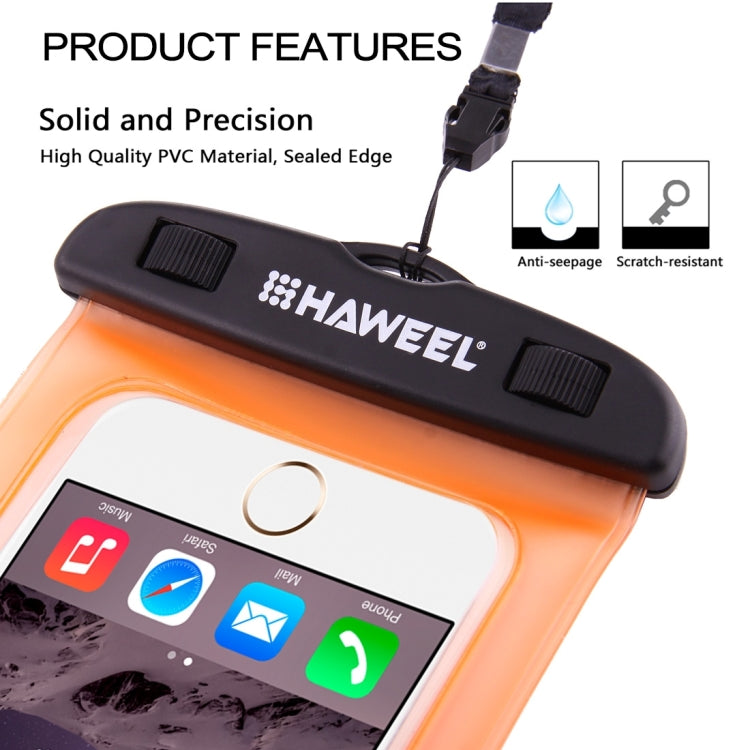 HAWEEL Transparent Universal Waterproof Bag with Lanyard for iPhone, Galaxy, Huawei, Xiaomi, LG, HTC and Other Smart Phones(Orange) - HoMEdemic™ 
