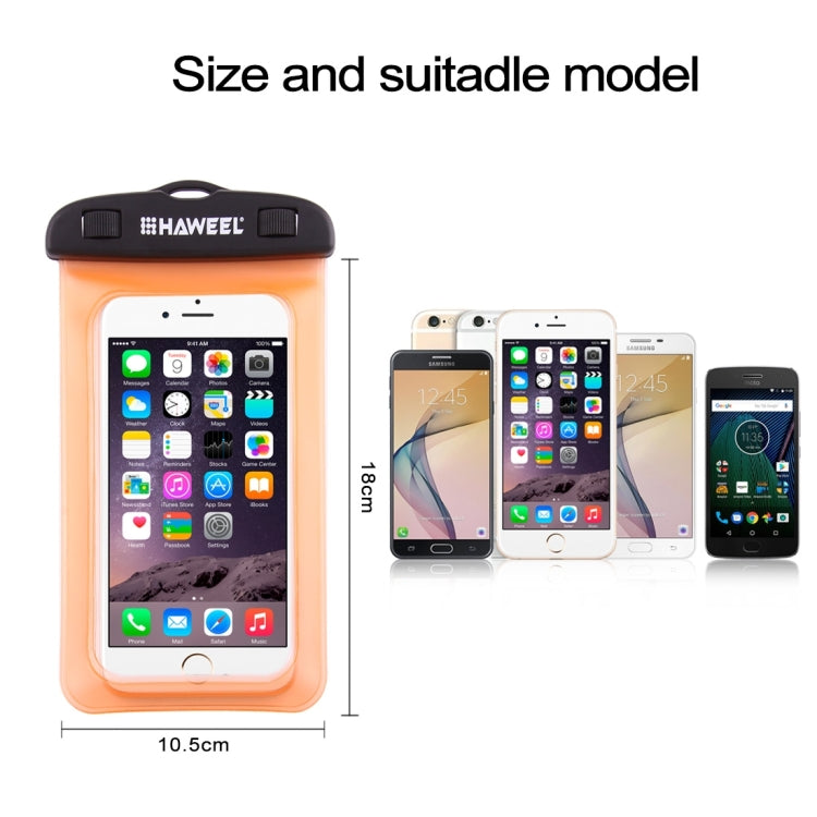 HAWEEL Transparent Universal Waterproof Bag with Lanyard for iPhone, Galaxy, Huawei, Xiaomi, LG, HTC and Other Smart Phones(Orange) - HoMEdemic™ 