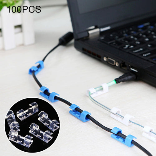 5 Packs / 100pcs Cable Fixed Clip Wire Organizer with Adhesive Random Color Delivery - HoMEdemic™ 