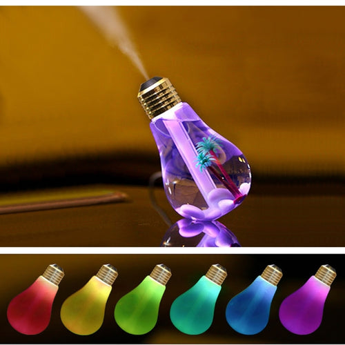 400ML Colorful Light Portable Bulb Shape Aromatherapy Air Purifier Humidifier for Home / Office / Car(Gold) - HoMEdemic™ 