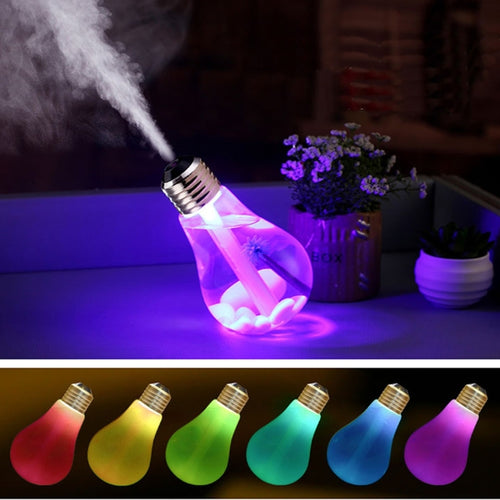 400ML Colorful Light Portable Bulb Shape Aromatherapy Air Purifier Humidifier for Home / Office / Car(Silver) - HoMEdemic™ 