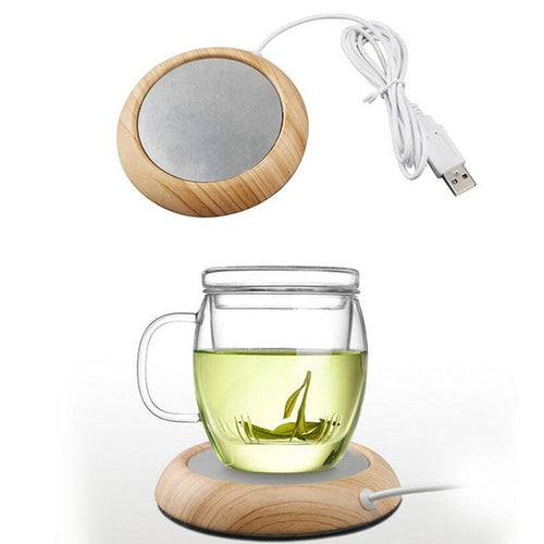 USB Warmer Pad - Keep Drinks Warm with Stylish Wood Design - HoMEdemic™ 