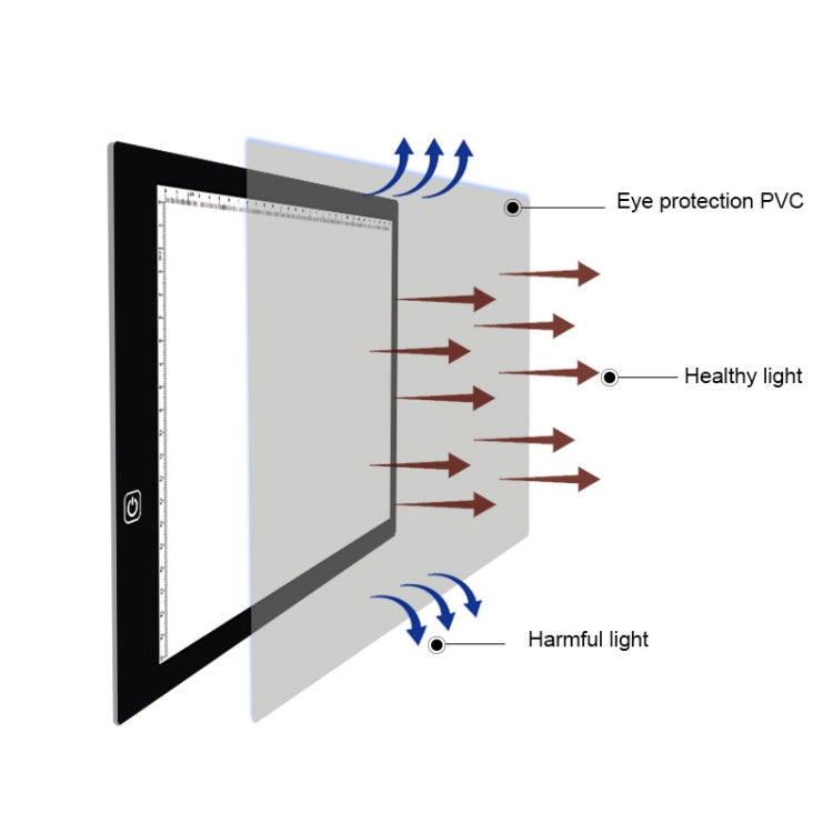 A4 Size 5W 5V LED Three Level of Brightness Dimmable Acrylic Copy Boards for Anime Sketch Drawing Sketchpad, with USB Cable & Plug, Size：240x360x5mm - HoMEdemic™ 
