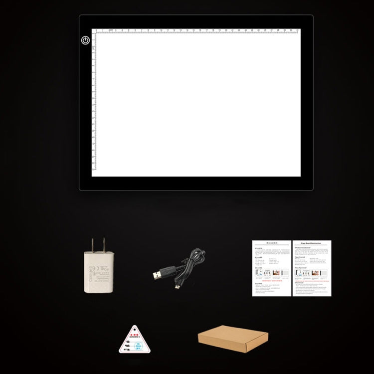 A4 Size 5W 5V LED Three Level of Brightness Dimmable Acrylic Copy Boards for Anime Sketch Drawing Sketchpad, with USB Cable & Plug, Size：240x360x5mm - HoMEdemic™ 