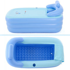 YT-038 Collapsible Sponge Bottom Inflatable Warm Bath Adult Bath Baby Swimming Pool with Charging Pump, Swimming Pool - HoMEdemic™ 