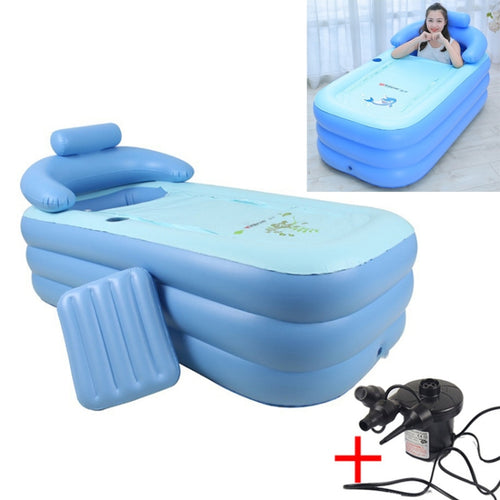 YT-038 Collapsible Sponge Bottom Inflatable Warm Bath Adult Bath Baby Swimming Pool with Charging Pump - HoMEdemic™ 